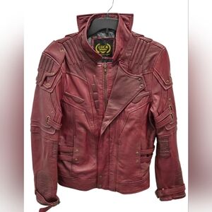 LUCA DESIGNS Mens Moto Leather Jacket Size Large